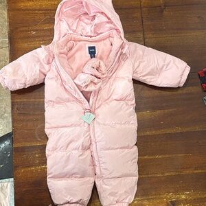 Pink Baby Snowsuit with Hood